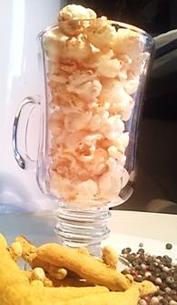 Pot Popped Cheesy Turmeric and Coconut Oil Popcorn
