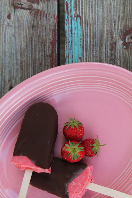 Chocolate Dipped Strawberry Creamsicles