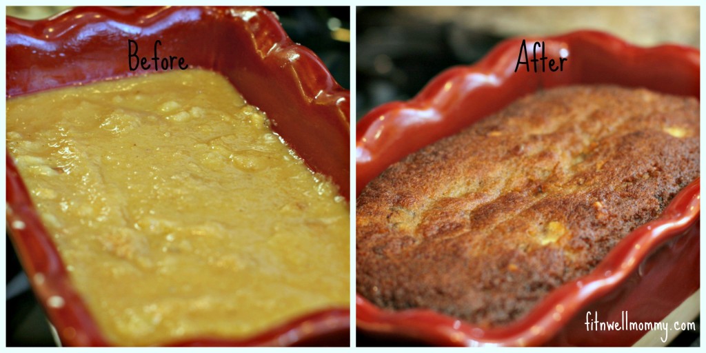 Paleo nutty banana bread: before and after pictures!