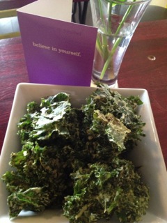 A starter of Indigo’s well-known kale chips