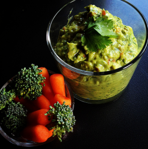 Tangy Guacamole tastes great with veggies!